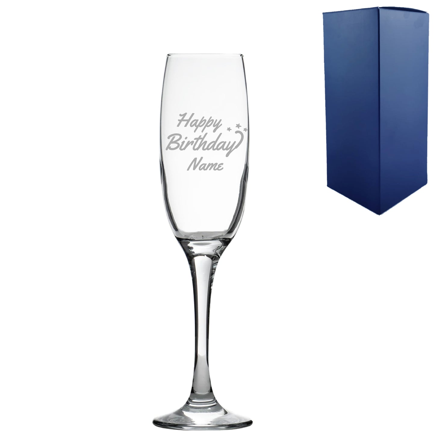 Engraved Happy Birthday Champagne Flute, Gift Boxed