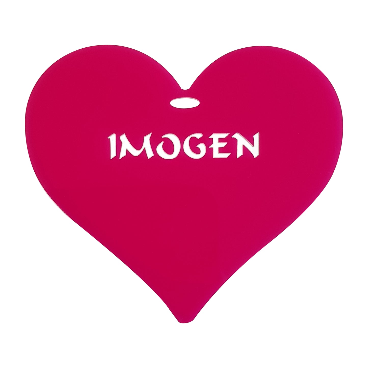 Personalised Name Heart in Coloured Acrylic - Gifts Events Charms