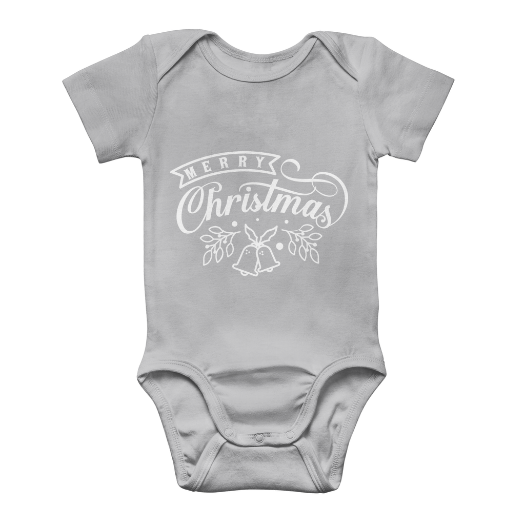 Merry Christmas White Classic Baby Onesie Bodysuit