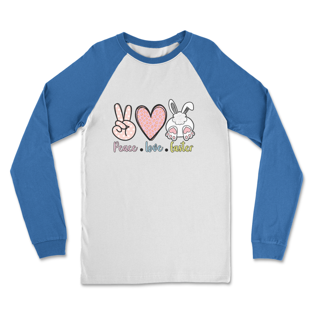 PEACE LOVE EASTER Classic Raglan Long Sleeve Shirt - DirectlyPersonalised