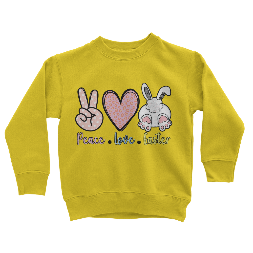 PEACE LOVE EASTER Classic Kids Sweatshirt - DirectlyPersonalised