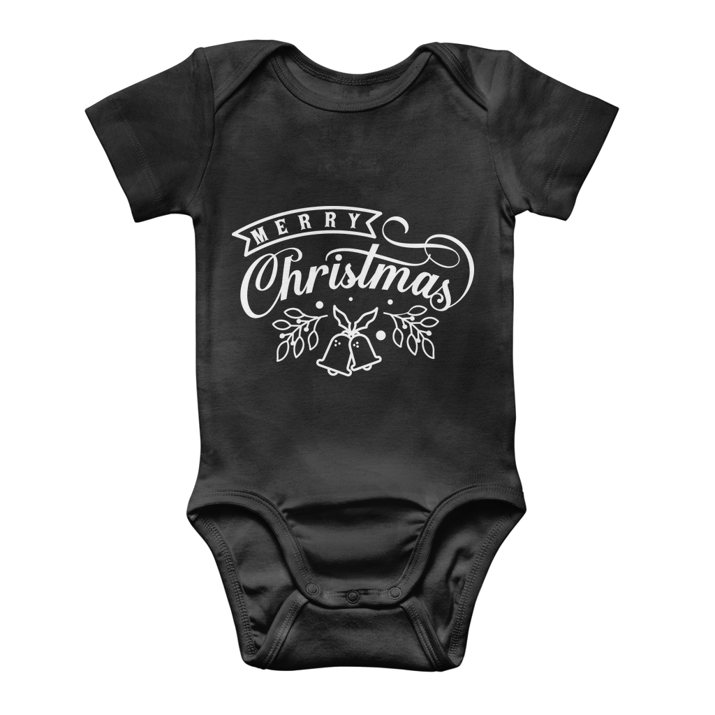 Merry Christmas White Classic Baby Onesie Bodysuit