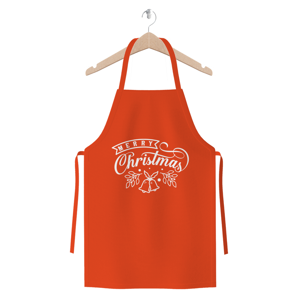 Merry Christmas White Premium Jersey Apron