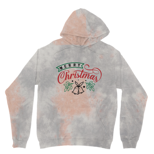 Merry Christmas Tie Dye Hoodie - DirectlyPersonalised