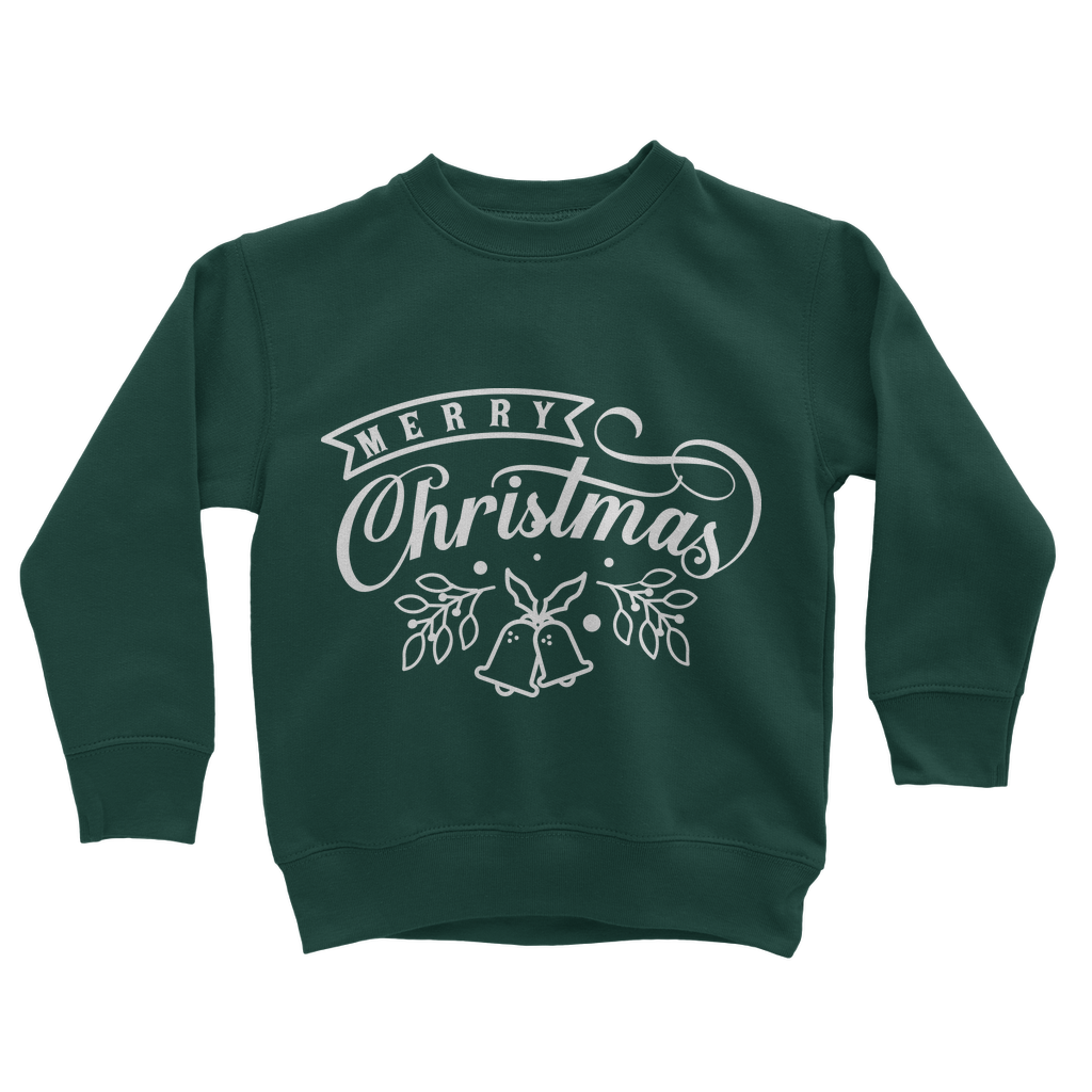 Merry Christmas White Classic Kids Sweatshirt