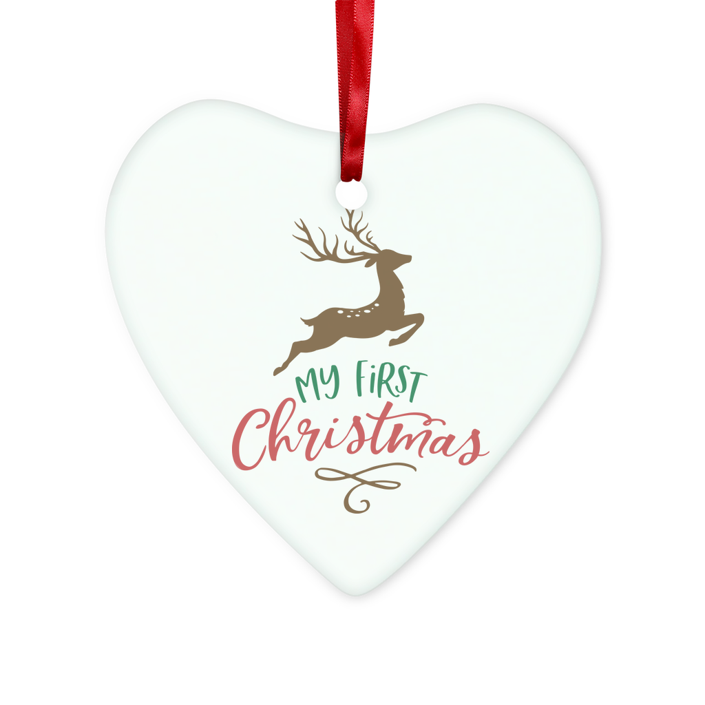 My First Christmas Colour Glass Hanging Ornament
