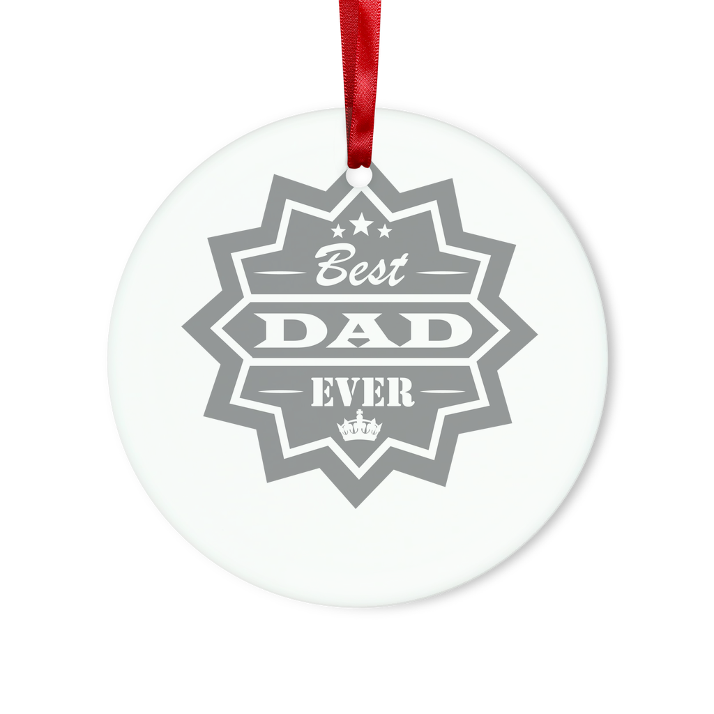 Best Dad Ever Glass Hanging Ornament
