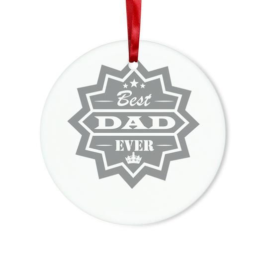 Best Dad Ever Glass Hanging Ornament