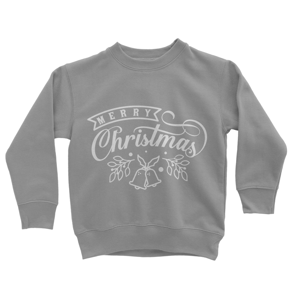 Merry Christmas White Classic Kids Sweatshirt