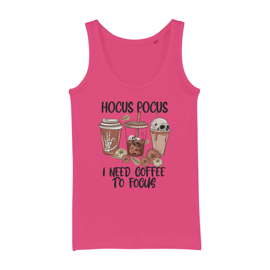 HOCUS POCUS -COFFEE DESIGN Organic Jersey Womens Tank Top - DirectlyPersonalised