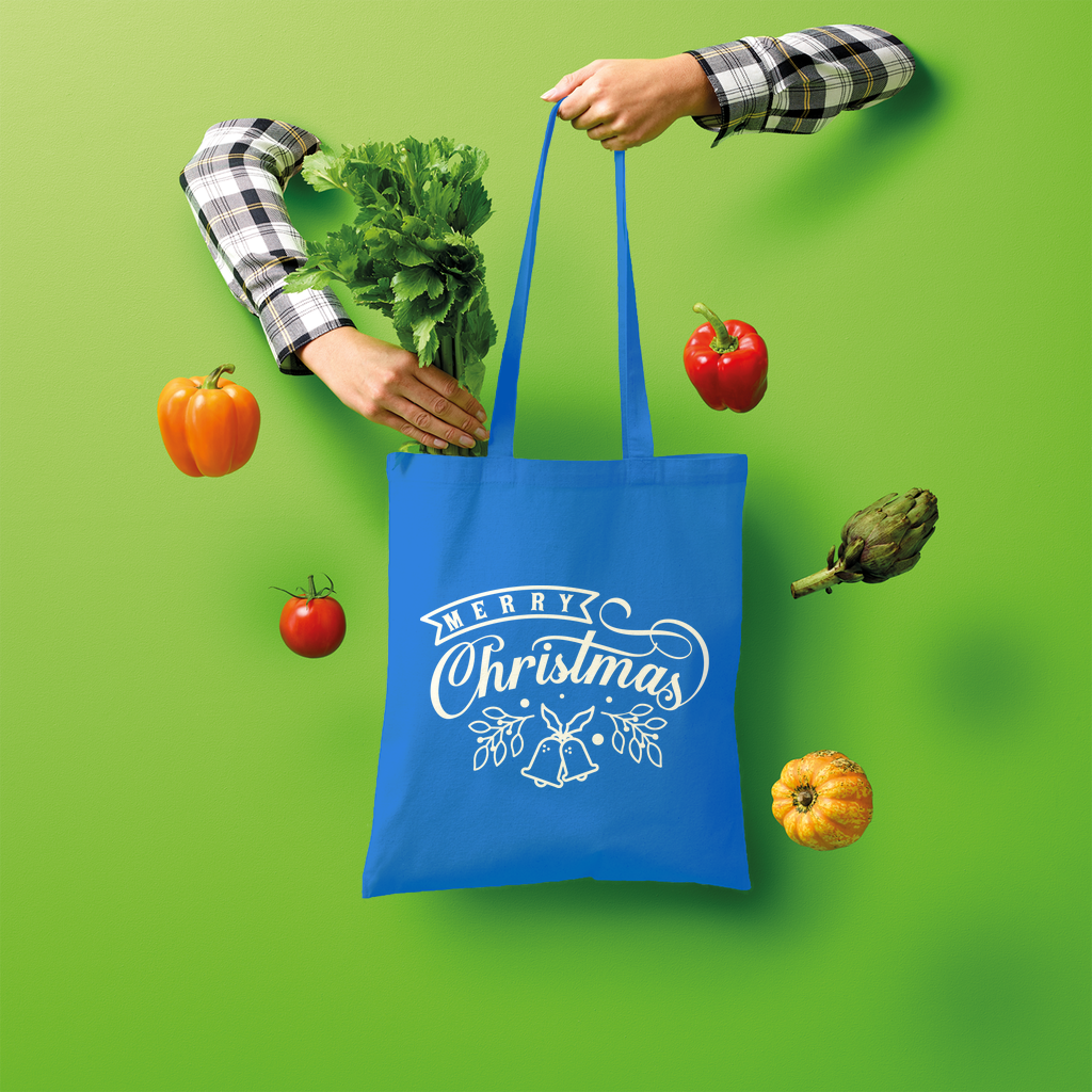 Merry Christmas White Shopper Tote Bag