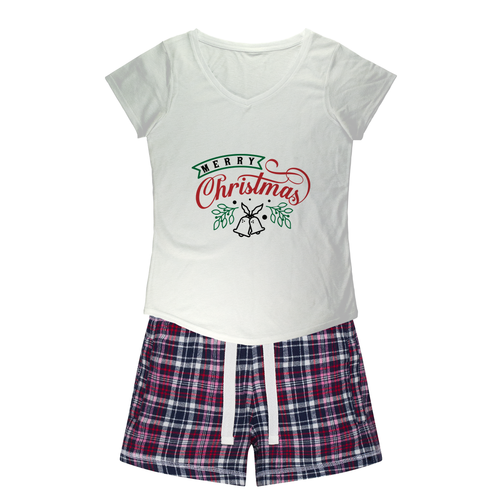 Merry Christmas Women's Sleepy Tee and Flannel Short