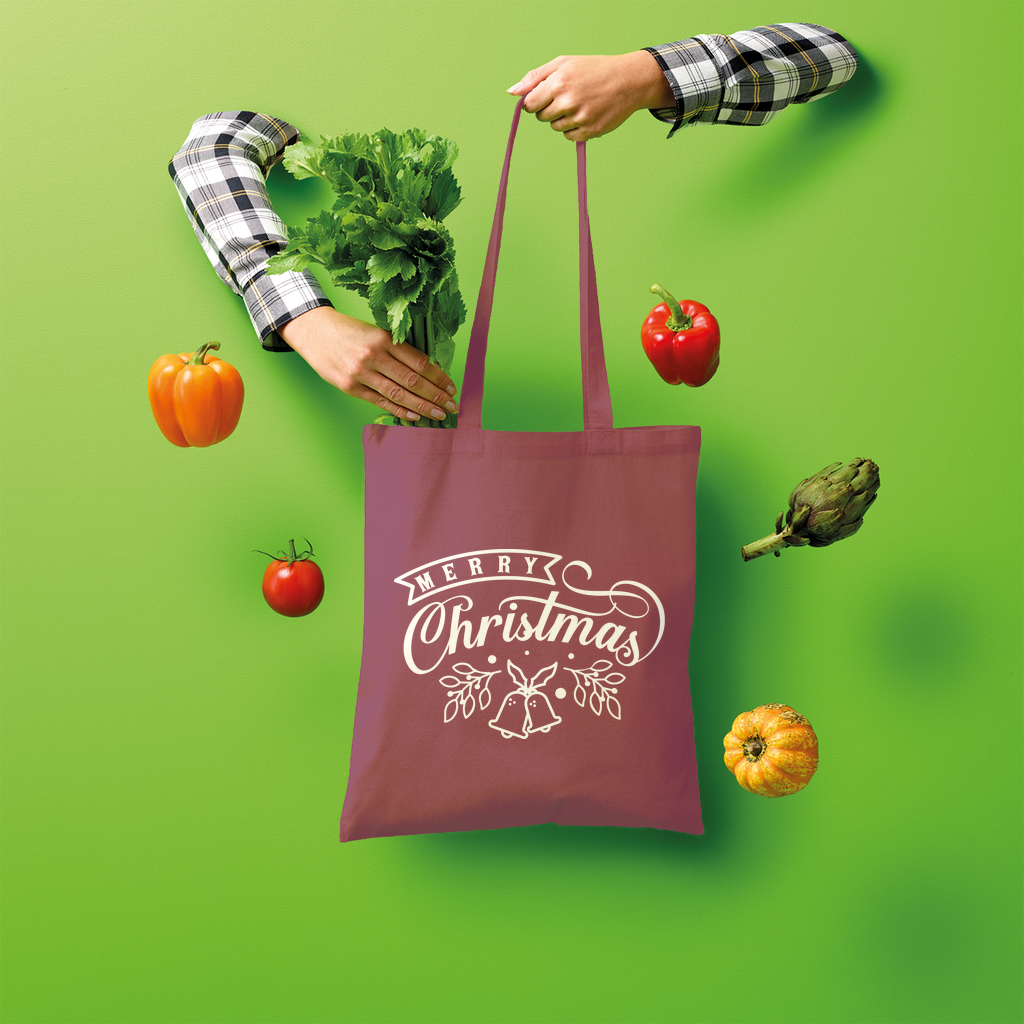 Merry Christmas White Shopper Tote Bag