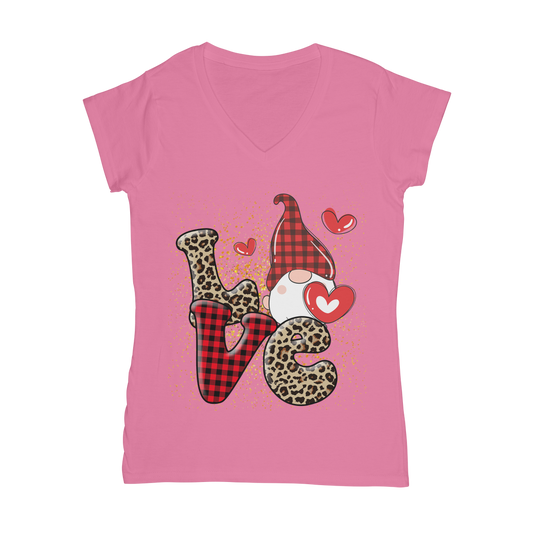 Ladies Valentine Design Classic Women's V-Neck T-Shirt - DirectlyPersonalised