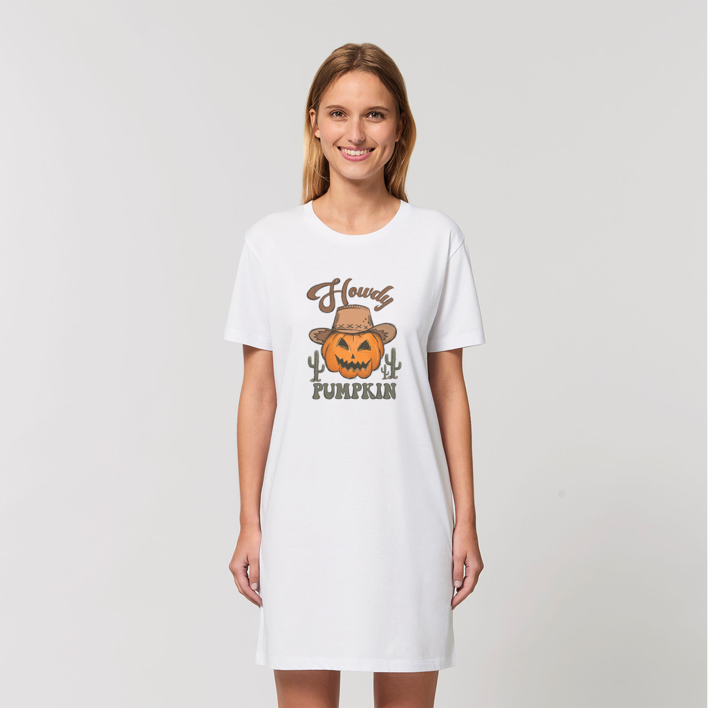 HOWDY PUMPKIN Organic T-Shirt Dress - DirectlyPersonalised