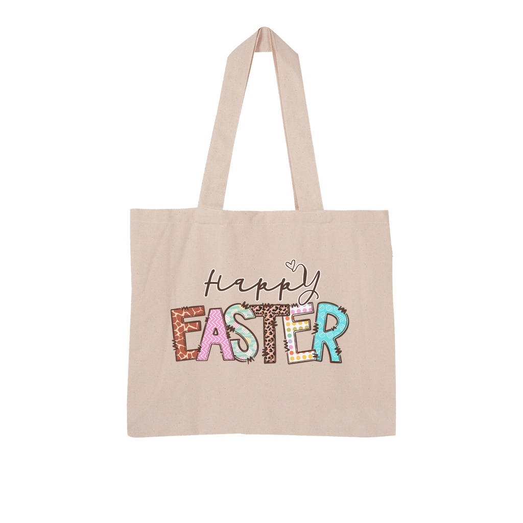 Happy Easter Large Organic Tote Bag - DirectlyPersonalised