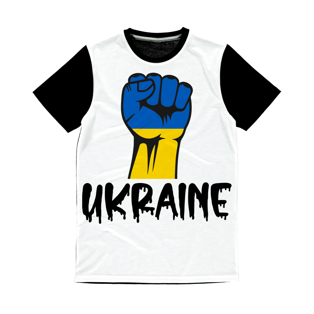 STAND FOR UKRAINE Classic Sublimation Panel T-Shirt - DirectlyPersonalised