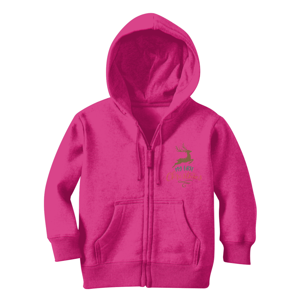 My First Christmas Colour Classic Kids Zip Hoodie