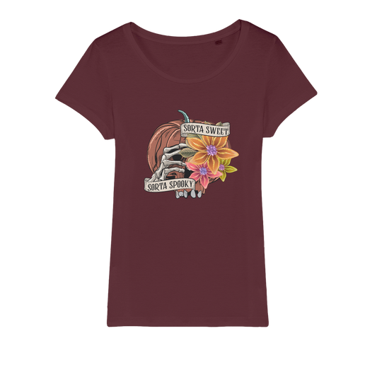 SORTA SWEET - SORTA SPOOKY Organic Jersey Womens T-Shirt - DirectlyPersonalised