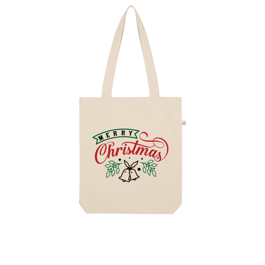 Merry Christmas Organic Tote Bag - DirectlyPersonalised