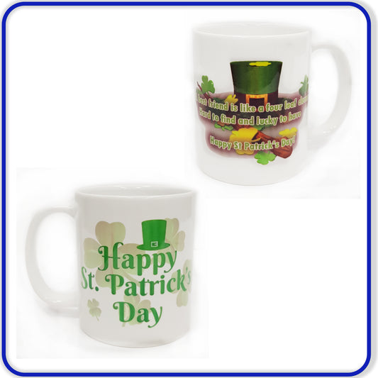 St Patricks Day Mugs - Friend Like a Clover - Dishwasher Safe Coffee Mugs - DirectlyPersonalised