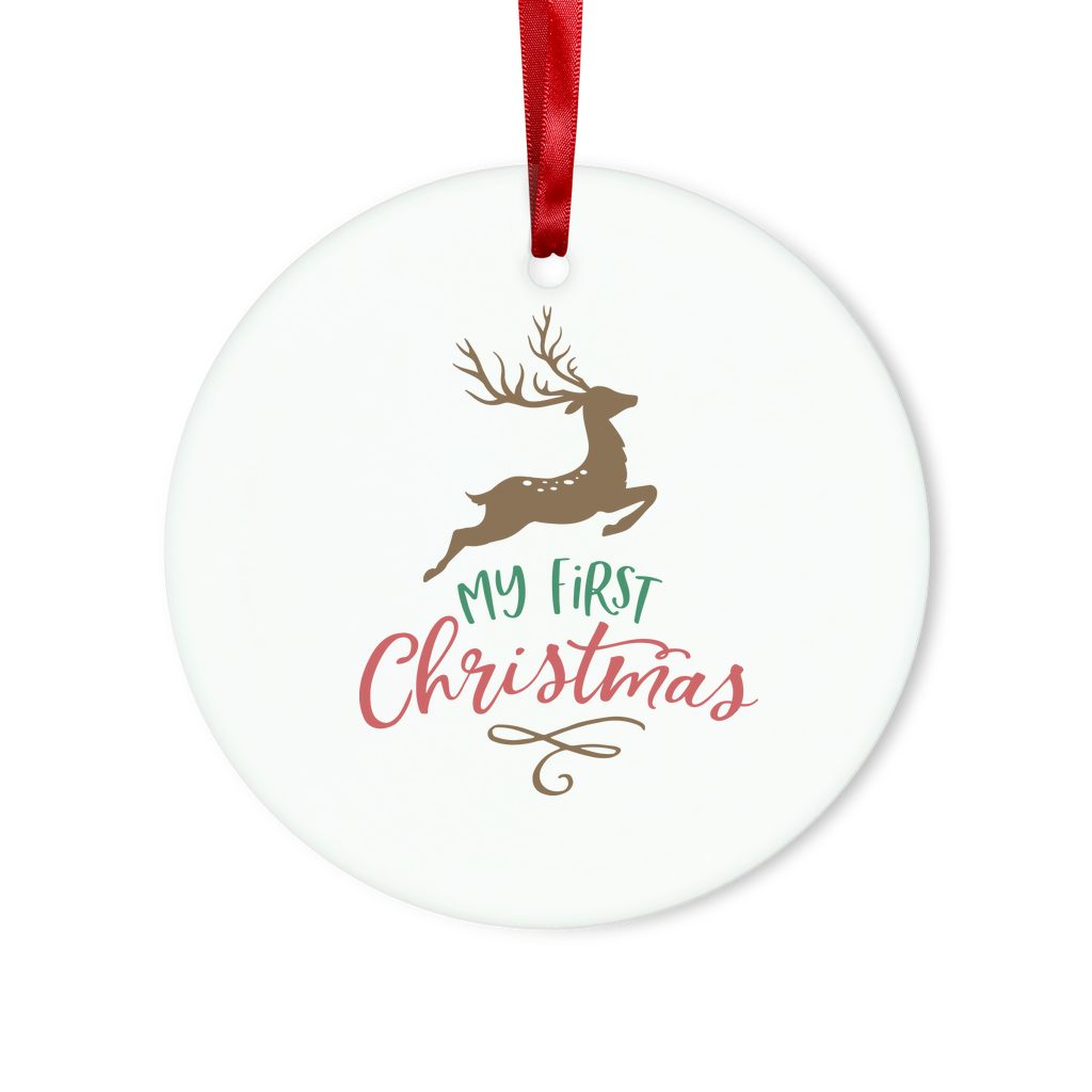 My First Christmas Colour Glass Hanging Ornament