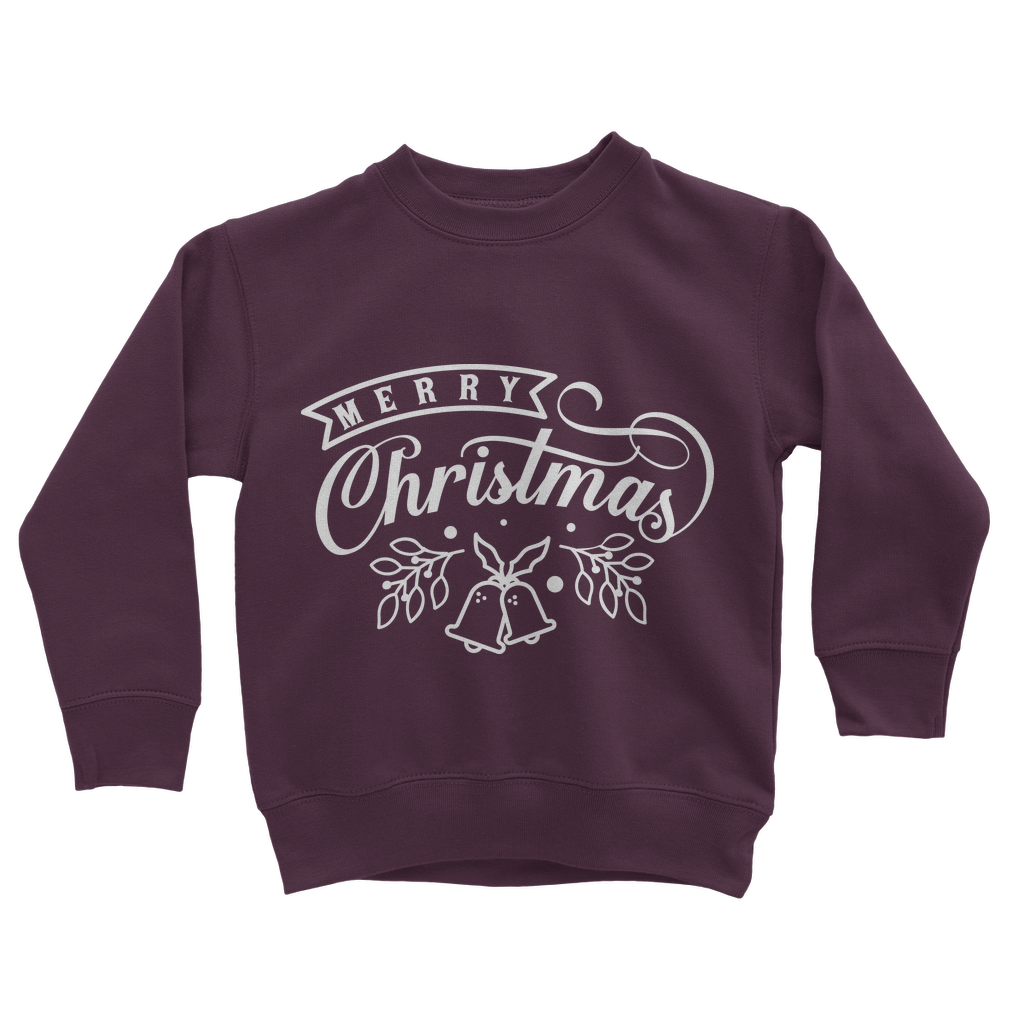 Merry Christmas White Classic Kids Sweatshirt