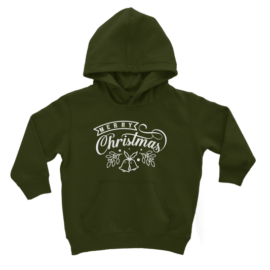 Merry Christmas White Classic Kids Hoodie