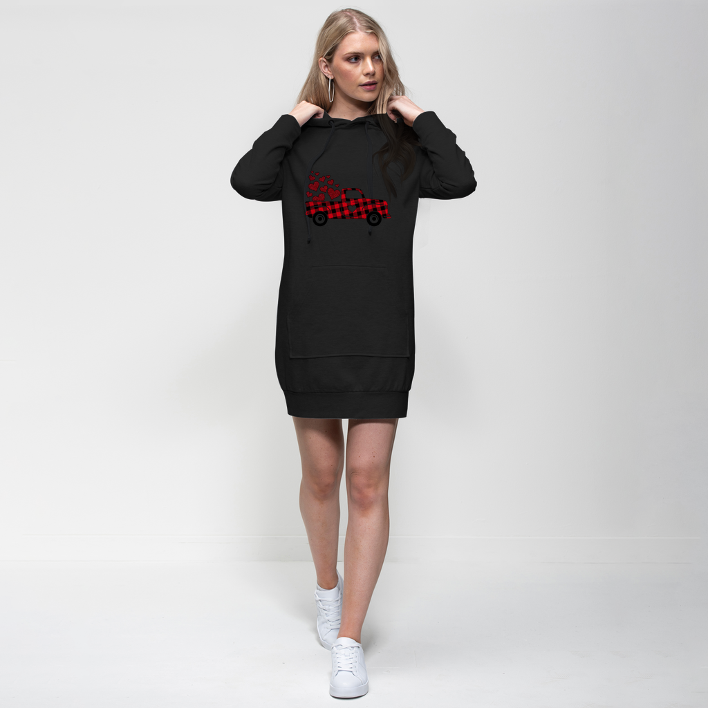 Love Truck Premium Adult Hoodie Dress - DirectlyPersonalised