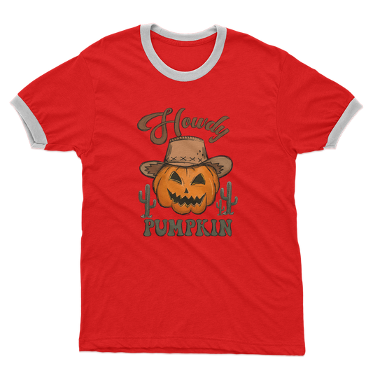 HOWDY PUMPKIN Adult Ringer T-Shirt - DirectlyPersonalised