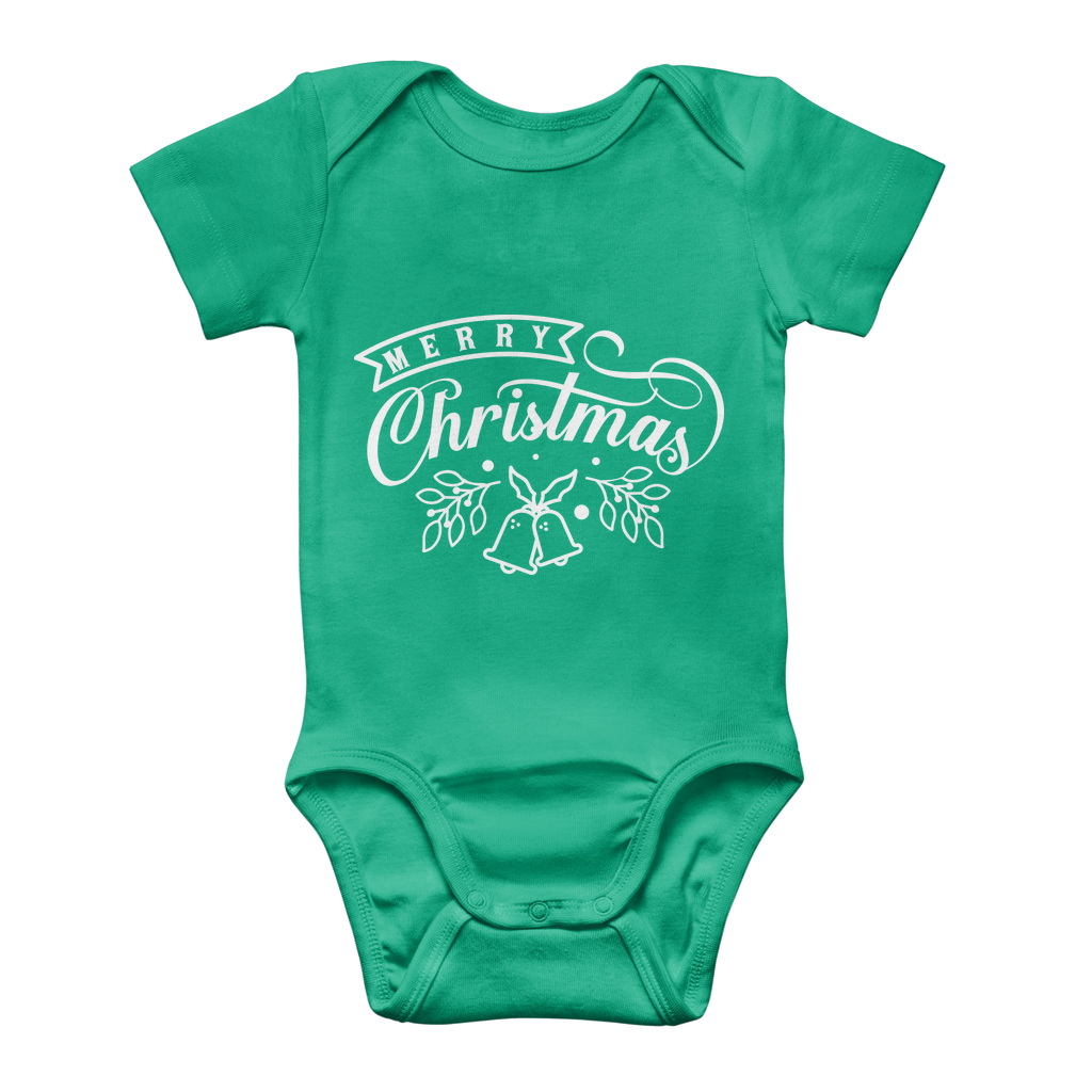 Merry Christmas White Classic Baby Onesie Bodysuit