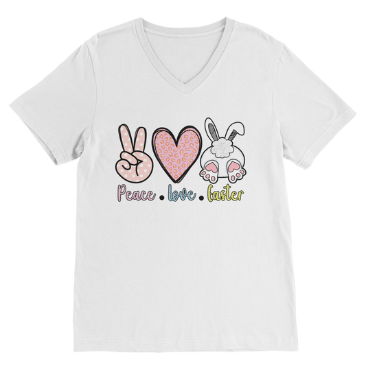 PEACE LOVE EASTER Classic V-Neck T-Shirt - DirectlyPersonalised