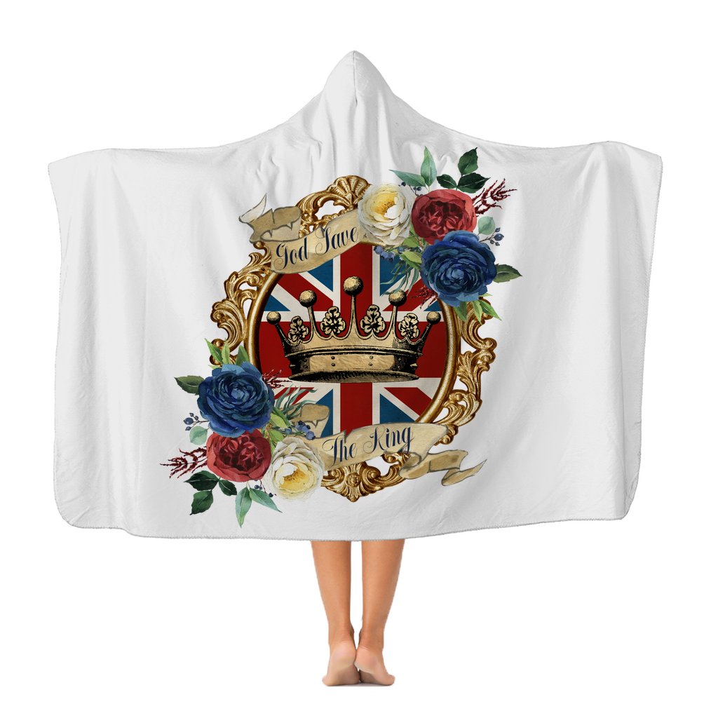 GOD SAVE THE KING Premium Adult Hooded Blanket - DirectlyPersonalised