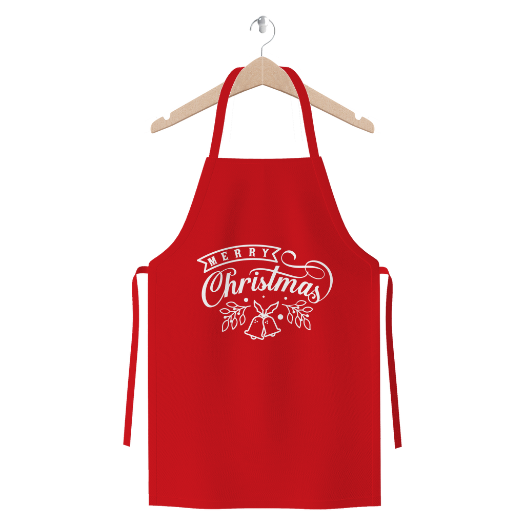 Merry Christmas White Premium Jersey Apron