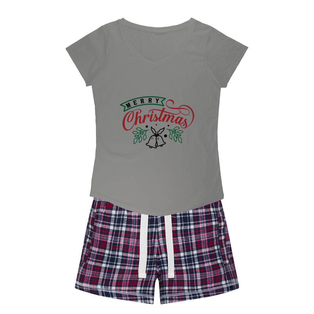 Merry Christmas Women's Sleepy Tee and Flannel Short
