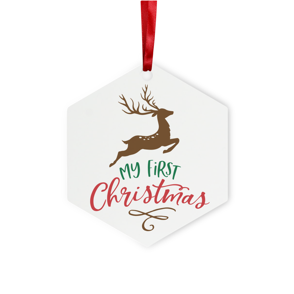 My First Christmas Colour Metal Hanging Ornament