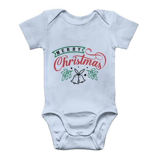 Merry Christmas Classic Baby Onesie Bodysuit - DirectlyPersonalised