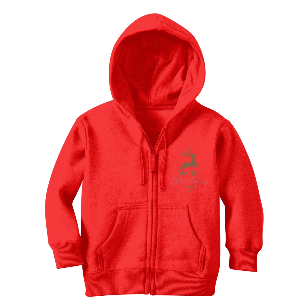 My First Christmas Colour Classic Kids Zip Hoodie