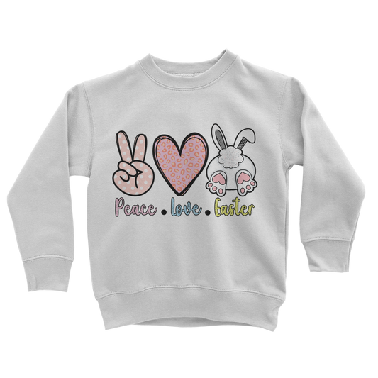 PEACE LOVE EASTER Classic Kids Sweatshirt - DirectlyPersonalised