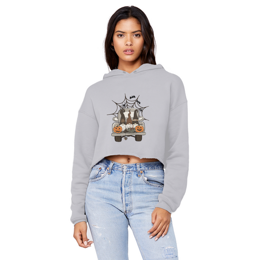 LETS GET SPOOKY Unisex Cropped Raw Edge Boyfriend Hoodie - DirectlyPersonalised