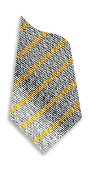 Grey/ Gold Single Stripe - Neck Ties & Fabric Per Meter - DirectlyPersonalised