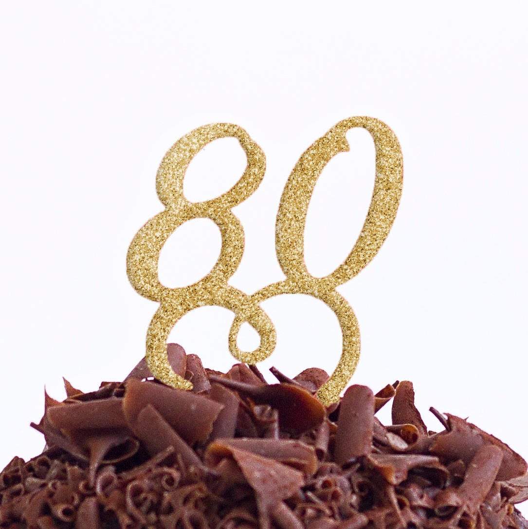 80 Cake Topper Birthday Party Decoration - 80 Cake Topper - Eighty Cake Topper - Quick World Wide Dispatch - DirectlyPersonalised