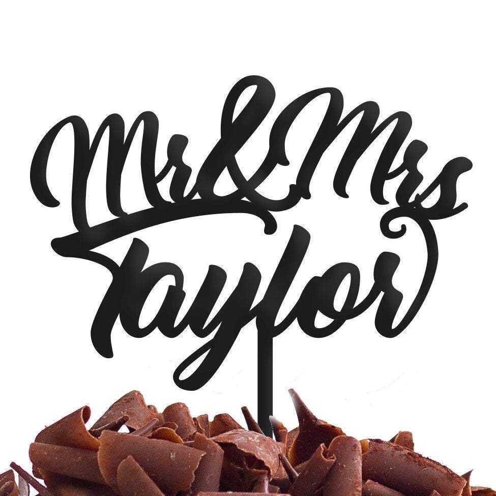 Personalised Mr & Mrs Cake Topper Custom Mr and Mrs Cake Topper Pesonalized Mr and Mrs Wedding Decoration - DirectlyPersonalised