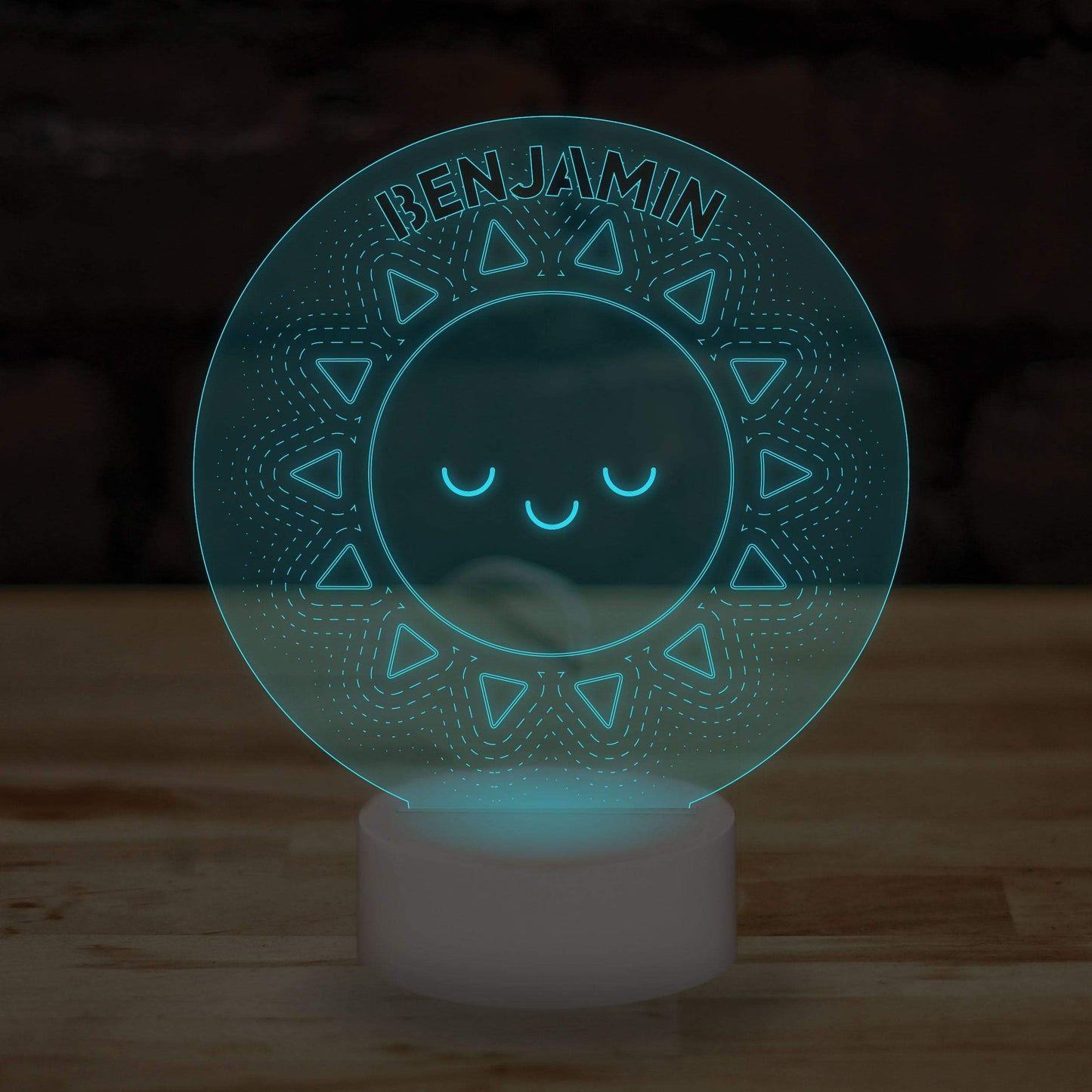 Personalised Sun Name Lamp Custom 3D Effect Nightlight 7 Colour LED USB Table Bedroom Desk Lamp - DirectlyPersonalised