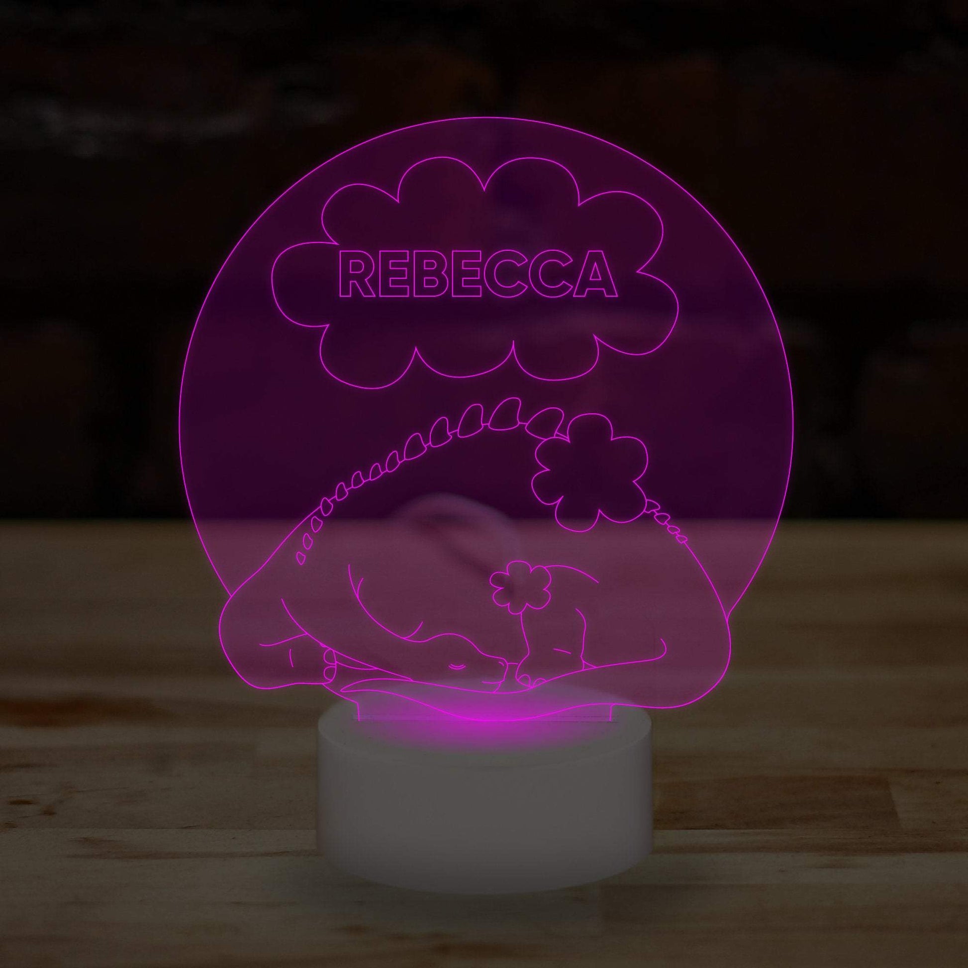 Personalised Dinosaur Lamp Custom 3D Effect Sleep Nightlight 7 Colour LED USB Table Bedroom Desk Lamp .b. - DirectlyPersonalised