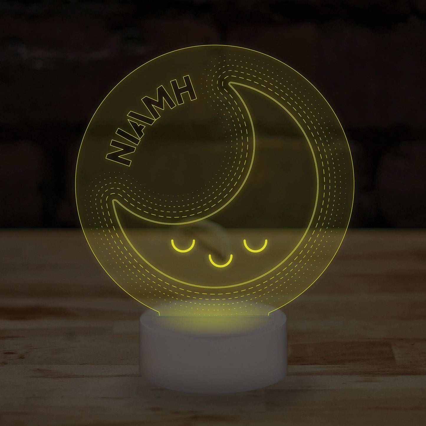 Personalised Moon Name Lamp Custom 3D Effect Sleepy Moonlight Nightlight 7 Colour LED USB Table Bedroom Desk Lamp - DirectlyPersonalised