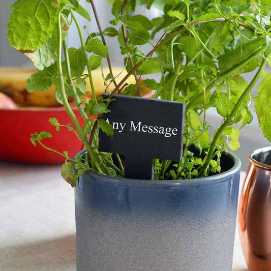 Personalised Engraved Square Head Slate Plant and Herb Tag – Set of 6
