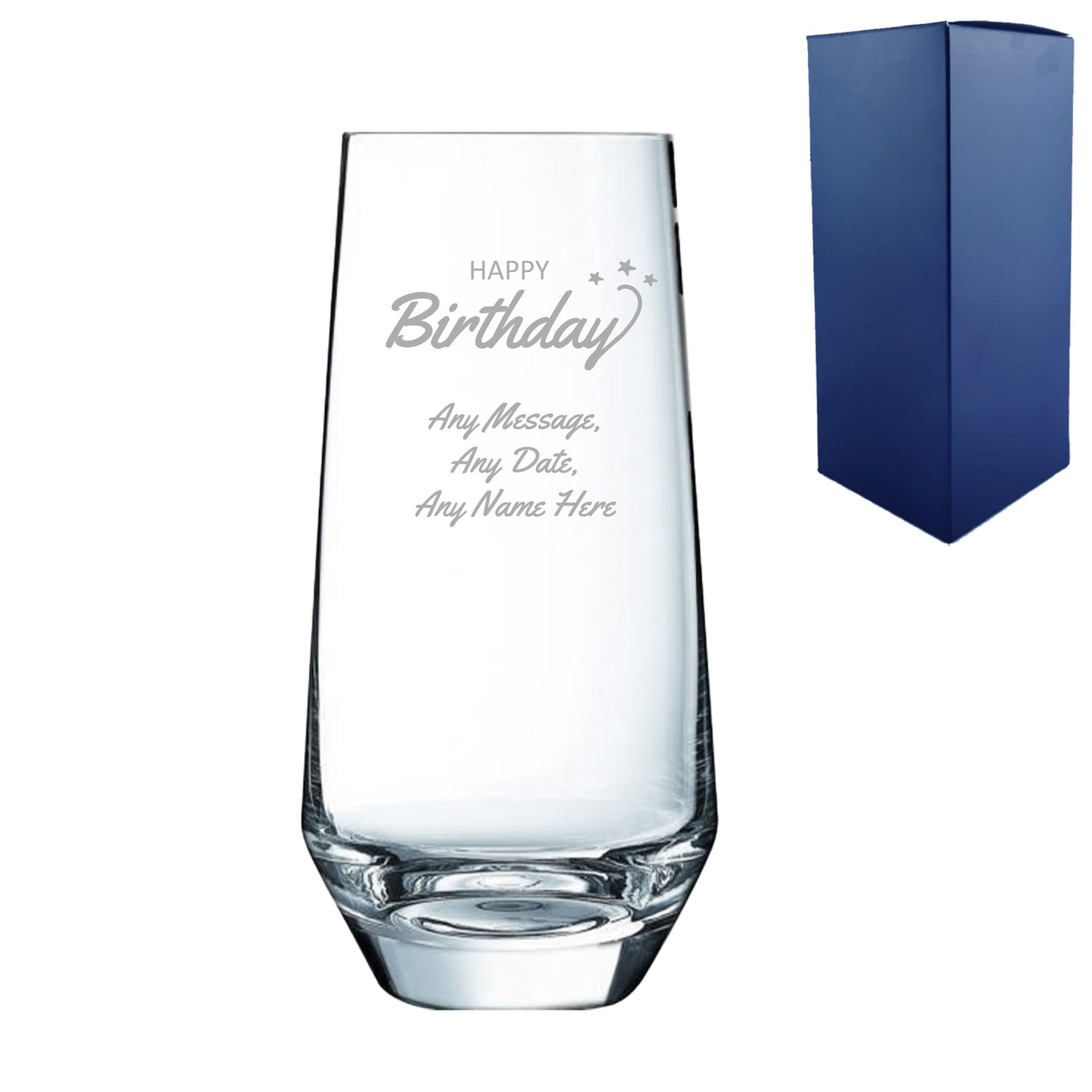 Engraved Happy Birthday Lima Highball, Gift Boxed