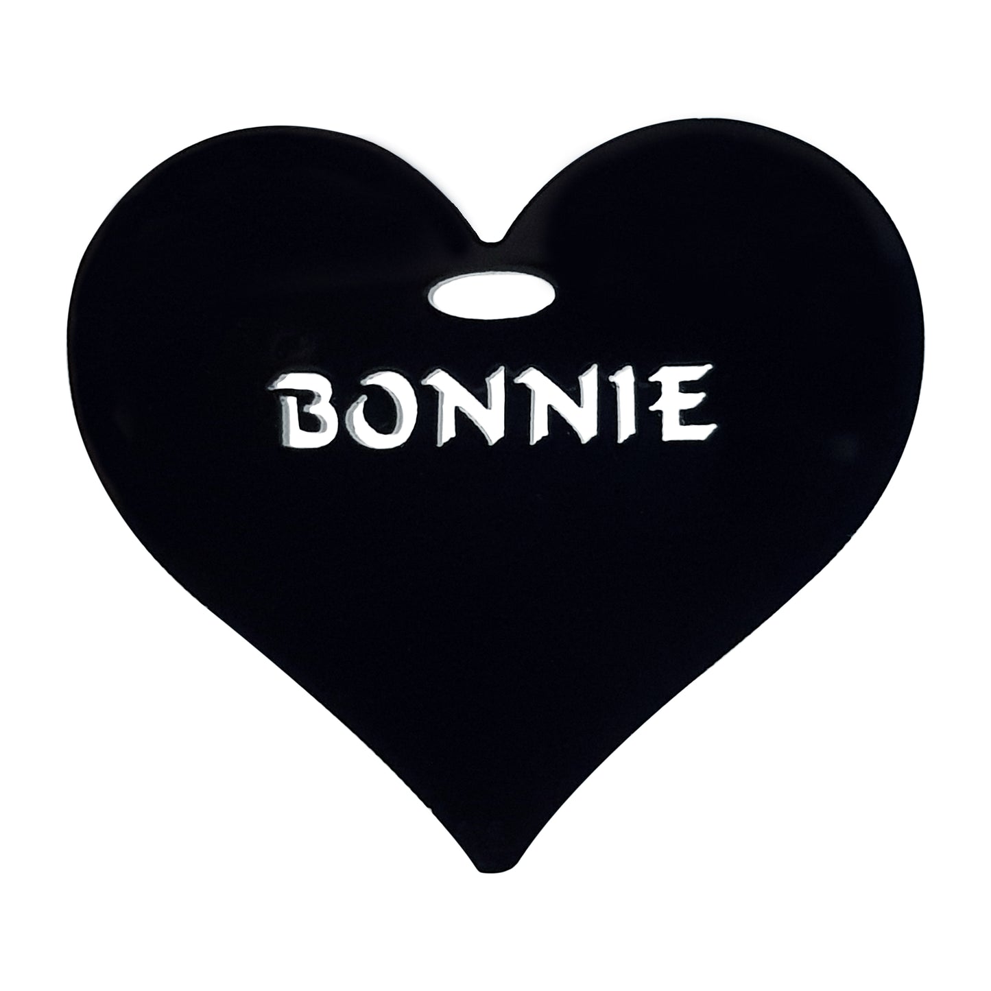 Personalised Name Heart in Coloured Acrylic - Gifts Events Charms
