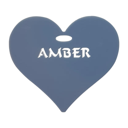 Personalised Name Heart in Coloured Acrylic - Gifts Events Charms